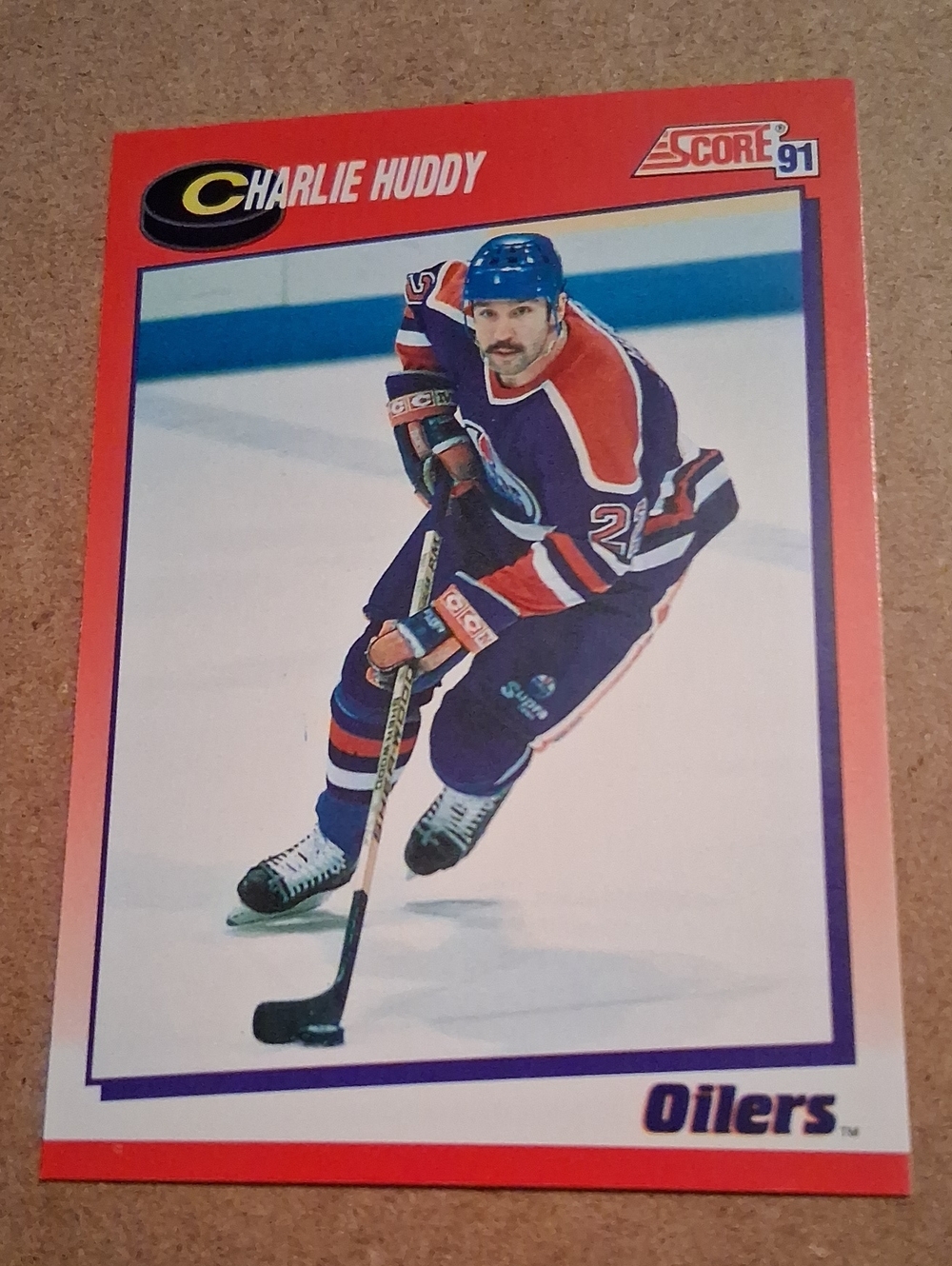 Charlie Huddy 1991 Score Hockey Card - Oilers